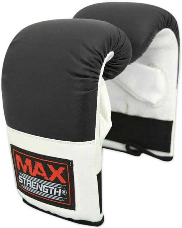 MaxStrength S/M Boxing Training Gloves, White/Black