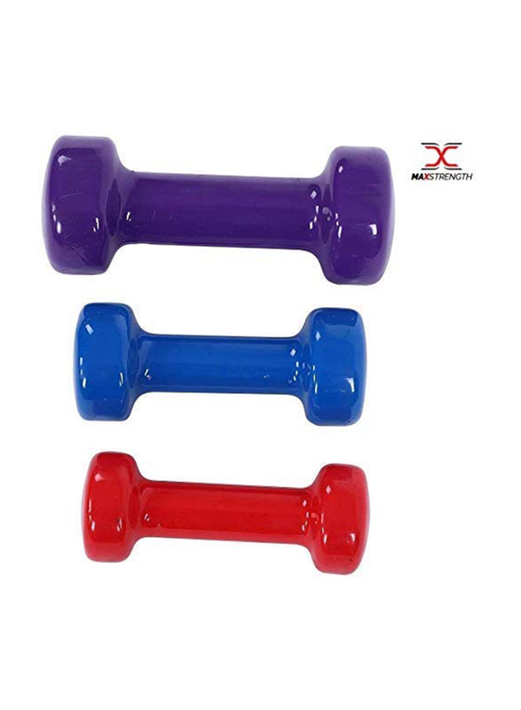 Maxstrength Dipping Dumbbell Hand Weight Set with Carry Case, 6KG, Multicolour