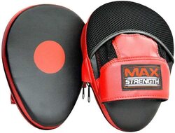 MaxStrength Standard Curved Focus Pad Punch Gloves, Black/Red