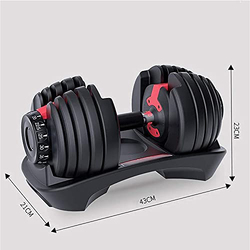 Maxstrength Adjustable Iron Dumbbell Single Set with Fast Automatic Different Weights Adjustment for Home Gym Weightlifting Workout, 24KG, Black