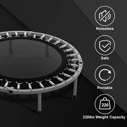 X MaxStrength Fitness Trampoline Quiet and Joint-gentle Jumping Trampoline, 45 Inch, Black