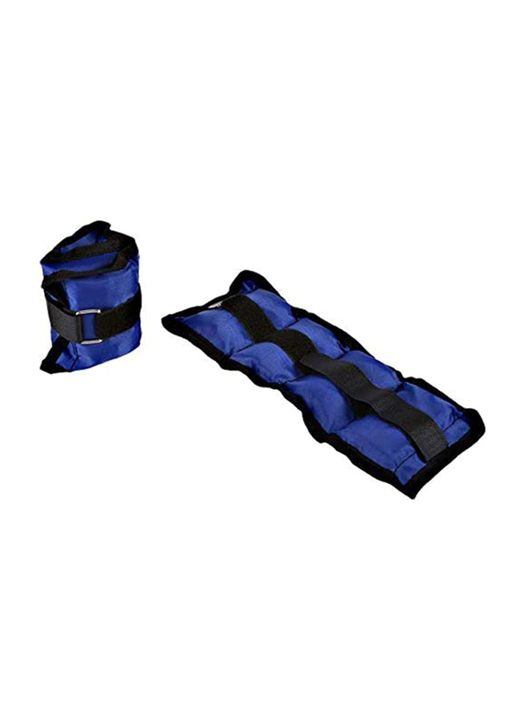 Maxstrength Ankle & Wrist Weights Set, 2 x 2KG, Blue/Black