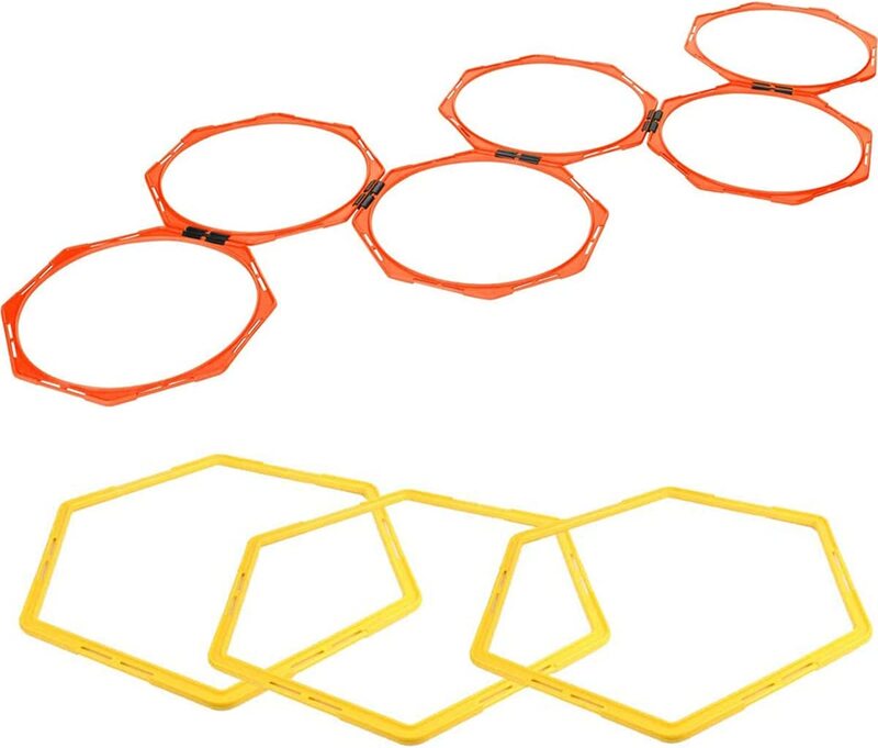 MaxStrength Speed Agility Training Ladder 18 Rings Set, Red/Yellow