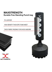 Max Strength Free Standing Punch Bag, 6ft, Black