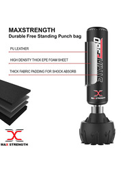 Max Strength Free Standing Heavy Duty Punch Bag, 6ft, Black