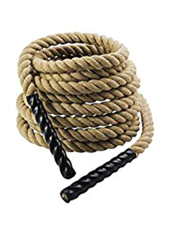 Maxstrength Natural Material Battle Rope, 15 Meter, Brown