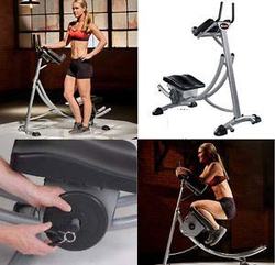 Maxstrength Abs Coaster Abdominal Trainer for Weight Loss & Stomach Muscles, Silver