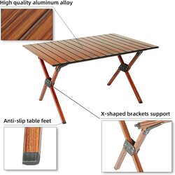 X MaxStrength Camping Table Foldable for Indoor Outdoor Picnic Table, 60 cm, Brown
