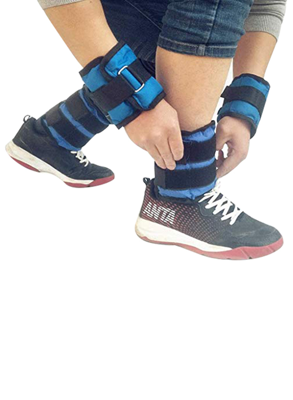 Maxstrength Adjustable Ankle Wrist Weights Bands Set, 2 x 1.5KG, Blue