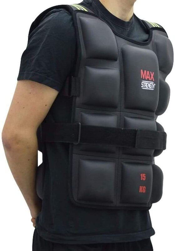 MaxStrength Weighted Vest Jacket, 10KG, Black