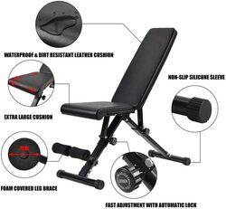 X MaxStrength Adjustable Weight Lifting Training Utility Bench, One Size, Black