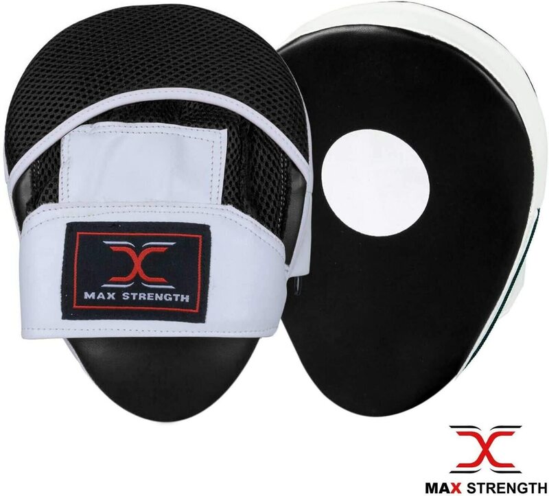MaxStrength 8oz Focus Pads with Boxing Gloves, Black