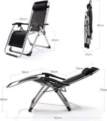 X MaxStrength Zero Gravity Footrest & Adjustable Chair, Grey/Black