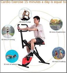 X MaxStrength Xbike 2 in 1 Cardio Bike Home Gym Fitness Exercise Bike, Red/Black