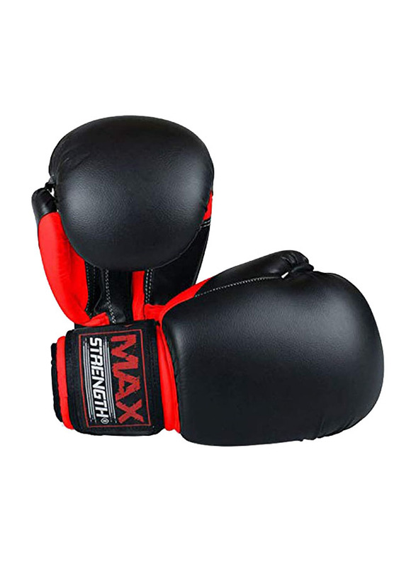 Max Strength 8-oz Boxing Gloves, Red/Black
