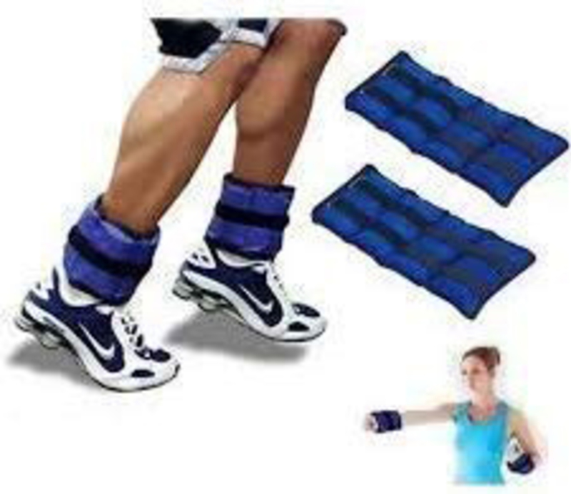 Maxstrength Adjustable Ankle Wrist Weights Bands Set, 2 x 1.5KG, Blue