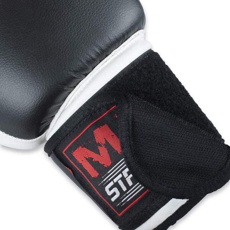 MaxStrength 8oz Punching Training Boxing Gloves Set, White/Black