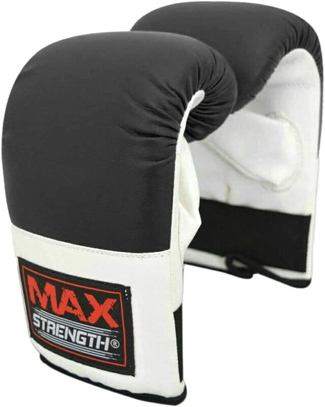 MaxStrength X-Large Best Boxing Mitts Punching Training Gloves, White/Black