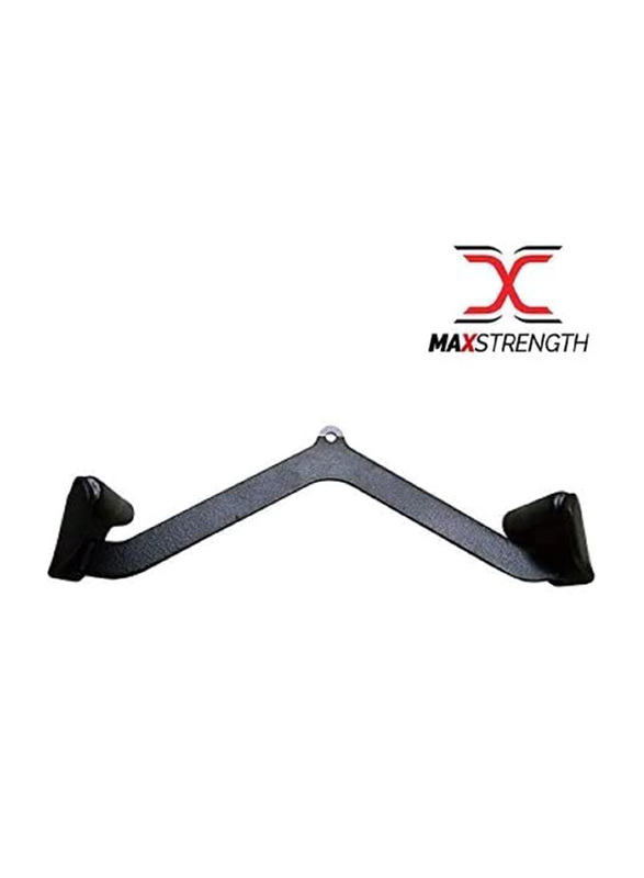 X Maxstrength Gym Grip Handle Power Grip Tricep Press Down Barbell Machine Cable Attachment, 56.9cm, Black
