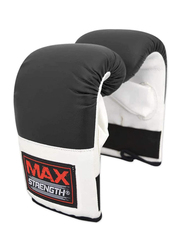 Maxstrength L-XL Punching Training Workout Boxing Gloves Set, Black/White