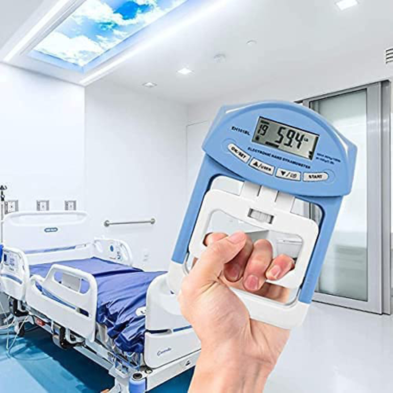Maxstrength Digital Hand Dynamometer Grip Strength Measurement Meter, White/Blue