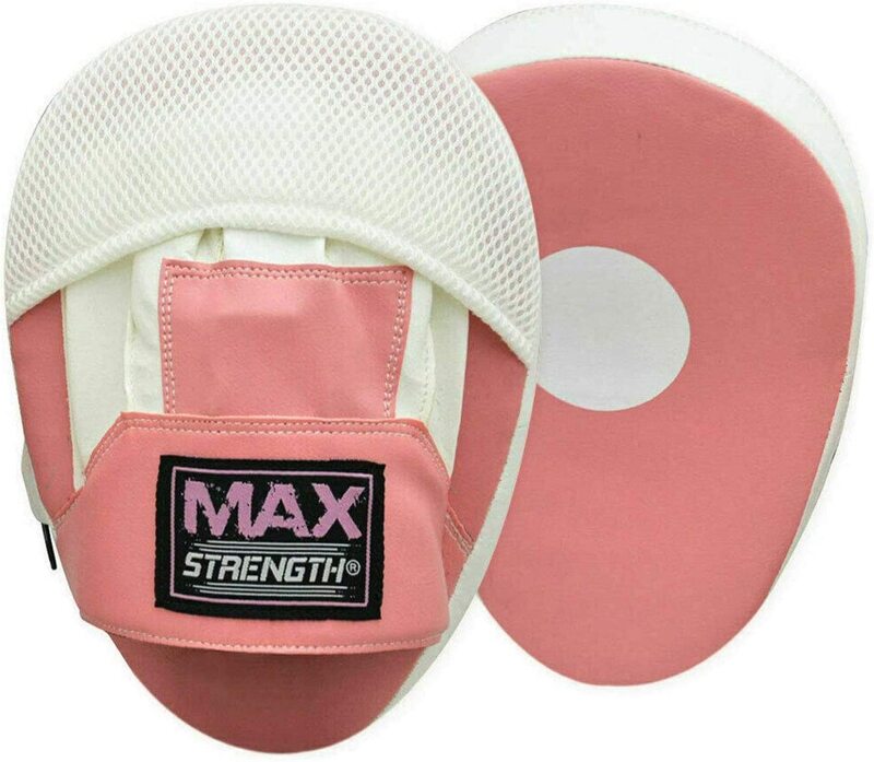 MaxStrength Curved Kick Boxing Pad Punching Gloves, Pink