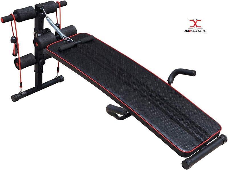

X MaxStrength Sit Up Bench Core AB Workout Fitness Exercise Machine, One Size, Black