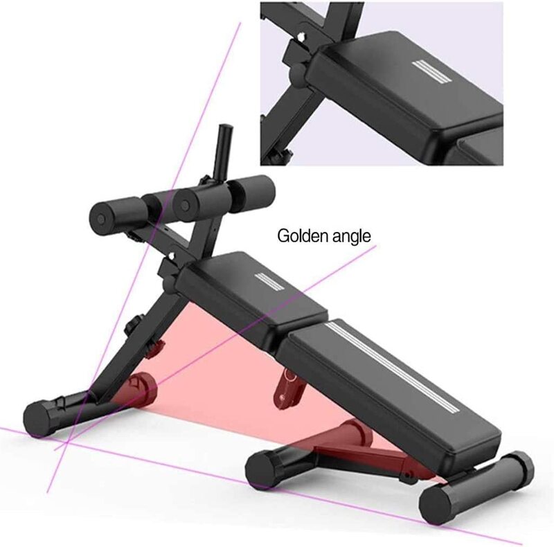 MaxStrength Foldable Sit-Up Abdominal Back Extension Strength Training Exercise Bench with Adjustable Height And Angle, Black