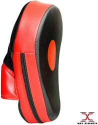 MaxStrength Hook Jab Mitts UFC Sparring Punch Bag Boxing Training Focus Pads, Black/Red