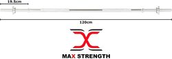 MaxStrength Solid Weight Lifting Chrome Barbell Bar, 5 Feet, Silver