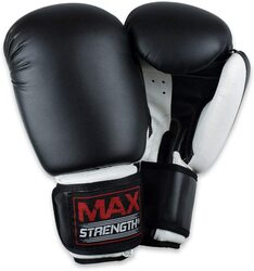 MaxStrength 12oz Boxing Punching Training Gloves Set, Black/White