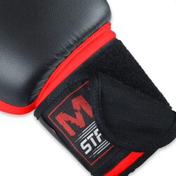 MaxStrength 6oz Curved Focus Pads & Training Boxing Gloves Sets, Black/Red