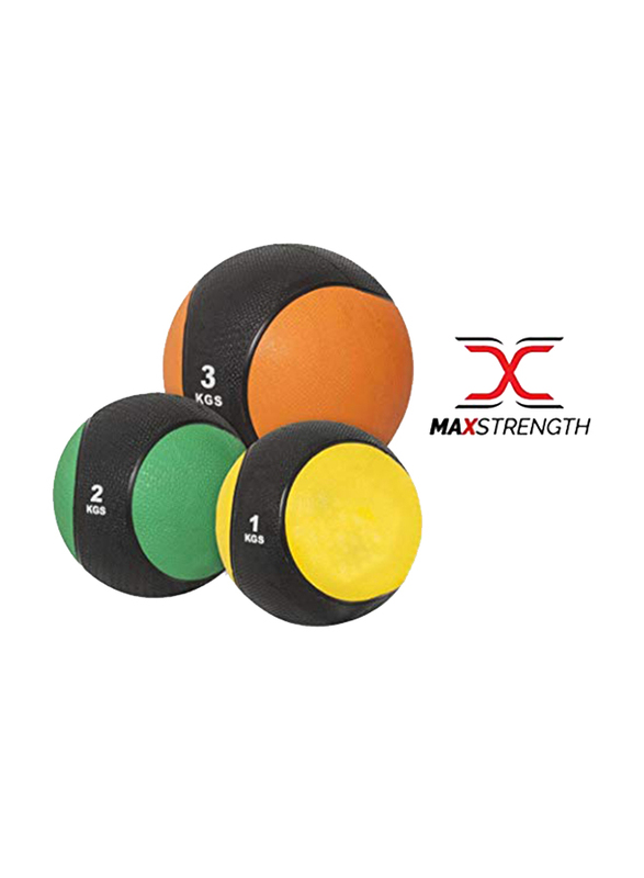 Maxstrength Medicine Ball for Lifting Fitness, Muscle Building, 7KG, Multicolour
