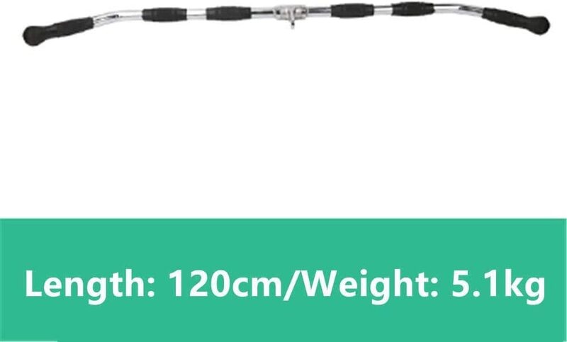 MaxStrength Barbell Machine Cable Attachment Pro Grip Revolving Curl Bar, 120cm, Silver/Black