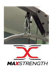 Maxstrength Pro Grip Revolving Handle Bar Barbell Machine LAT D Handle Revolving Cable Attachment for Biceps & Triceps, Silver