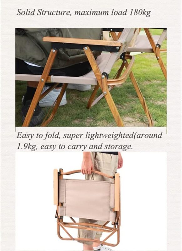 X MaxStrength Portable Outdoor Folding Camping Leisure Chair, Light Brown