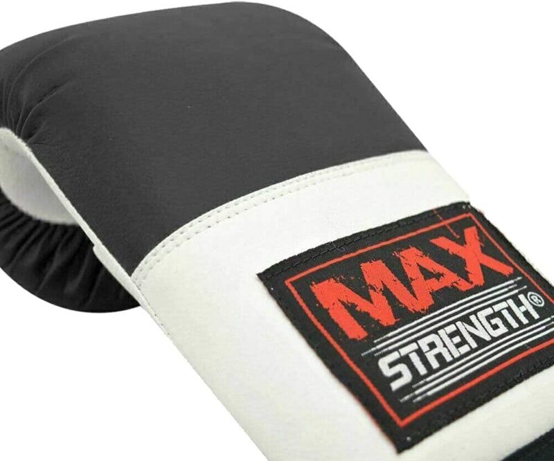 MaxStrength Large Best Boxing Mitts Punching Training Gloves, White/Black