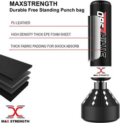 MaxStrength Free Standing Boxing Punch Bag, Black/White