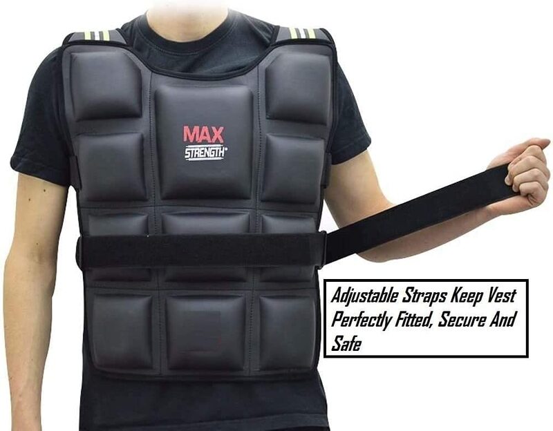 X MaxStrength Running Weighted Gym Vest, 10KG, Black