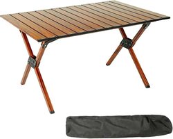X MaxStrength Portable Folding Camping Table, Dark Brown