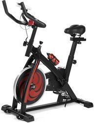 MaxStrength Dynamic 30 Indoor Speed Bike with Low Noise Belt Drive System, Black/Red