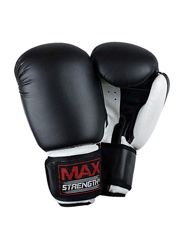 Max Strength 14-oz Boxing Gloves, Black/White