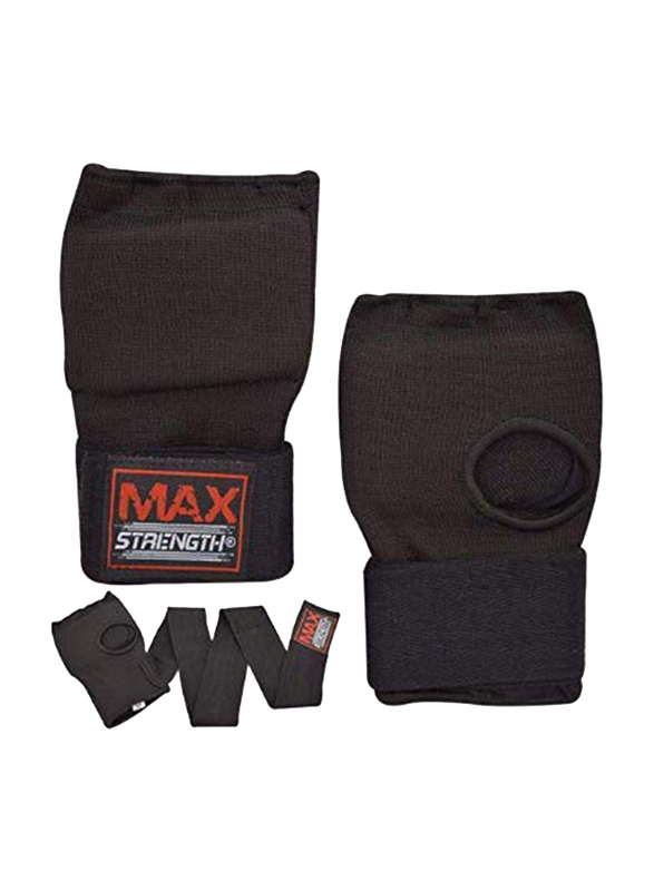 Maxstrength L-XL Hand Wraps for Boxing Inner Gloves, Black