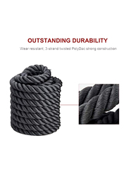 Maxstrength Battle Training Rope for Strength Training & Undulation Fitness, 12 Meter, Black