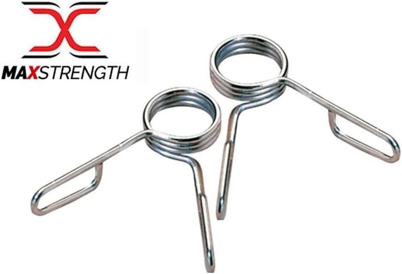 MaxStrength Olympic Straight Weight Lifting Barbell Bars with free Collars 84-inch , 7 Feet, Silver