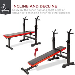 MaxStrength Adjustable Training Bench, Red/Black