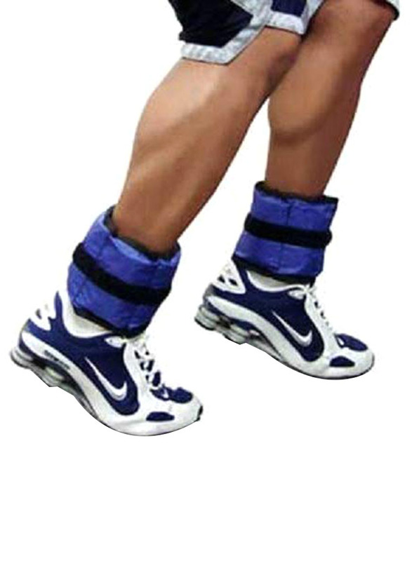 Maxstrength Gym Equipment Adjustable Ankle Wrist Weights Set, 2 x 3KG, Blue/Black