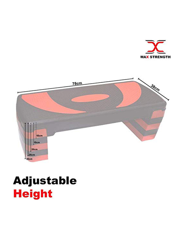 Maxstrength 5 Level Adjustable Aerobic Step Heights, Multicolour