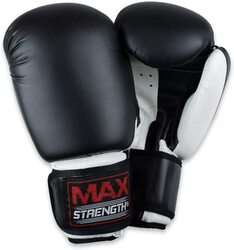 MaxStrength 10oz Punching Training Boxing Gloves Set, White/Black