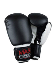 Max Strength 12-oz Boxing Gloves, Black/White